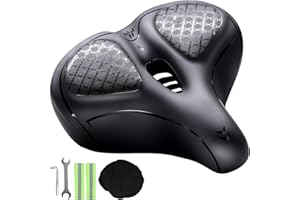 SIMEIQI Comfortable Oversized Bike Seat Cushion Wide Bicycle Saddle Compatible with MTB Mountain Bike,Peloton Bike,Road Bike City Bike and Exercise Bikes for Men & Women