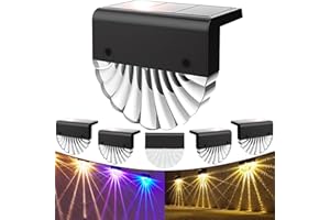 Anmossi Lampa solarna do użytku na zewnątrz,6 sztuki solarna lampa ścienna,wodoszczelność IP65,2 tryby,ciepła biel/kolor,solarne lampy ogrodowe do ogrodu, ogrodzenia, podwórka, garażu