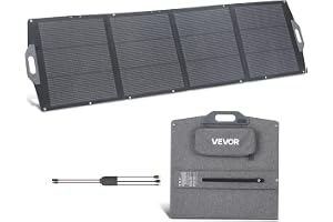 VEVOR – 200 W vikbar solpanel, 24% hög effektivitet, bärbar monokristallin solpanelsladdare med MC4-utgång, USB-A, Typ-C- och