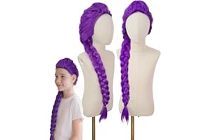 GAIFULLY Hunters Costume Rumi Wig Cosply Mira Zoey Wigs Halloween Party Long Straight Braids Hair Accessories for Girls