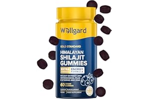 Wellgard Himalayan Shilajit Gummies – Formulated with Ashwagandha, B-Vitamins, and Zinc, Vegan