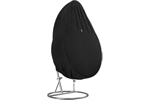 Callni Couverture de Chaise Suspendue, Imperméable Housses de Balancelles de Jardin, Tissu Oxford 420D Protection pour Mobilier Oeufs Fauteuil (115 x 190 cm), Noir