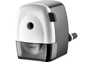 Dahle - Sacapuntas de escritorio (con manivela, lápices de hasta 11,5 mm), color negro y blanco