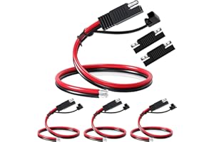 RUNCCI-YUN 4PCS 12V-24V Cable de Conexión SAE,12AWG SAE Conectores 30cm,Cable de Conexion SAE, SAE Power Cable de extensión automotriz