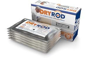 Dryrod Traitement Anti Remontées Capillaires – 5 x 10 Tiges Hydrofuges – Barrière Étanchéité Murale – Convient Tous Types de Murs