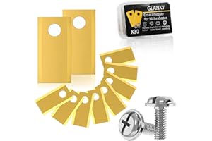 GLANXY 30 Stück Premium Ersatzmesser Klingen für Mähroboter Klingen Ersatzklingen titan Klingenmesser Rasenmähermesser kompatibel mit Worx, LandXcape, Zoef Robot, Einhell Rasenmäher Automower Messer