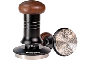 MiiCoffee Pressino per caffè espresso, 58,5 mm, livella per portafiltro da 58 mm, profondità regolabile, base ondulata in acciaio inox