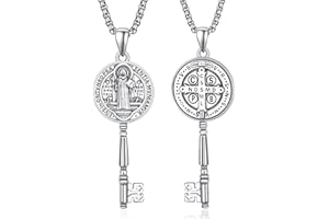 ADMETUS 925 Sterling Silber Heiliger Medaille | Heiliger Amulett Halskette Schutz Anhänger Schmuck für Herren with 2.5mm 22"+2" Rolo Ketten