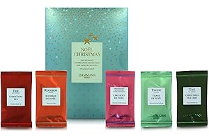 DOMORI Sélection de Thés de Noël, Boîte Cadeau avec Thé, Tisane, Carcadet et Rooibos, Dammann Frères