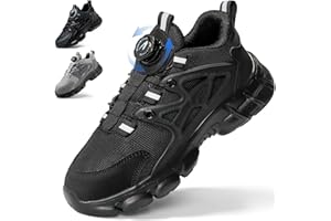 OBIDER Safety Trainers Men Women Steel Toe Cap Trainers Lightweight Safety Shoes Breathable Non Slip Work Shoes with Swivel Buckle Shoelaces