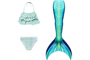 DNFUN Costume Bikini 3 Pezzi Top e Mutandina da Bagno per Bambine e Ragazze Slip per Mare e Piscina