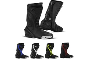 Vaster Moto Herren Motorradschuhe Knöchel Motorrad wasserdicht Leder Rennstiefel Rutschfeste Sohle