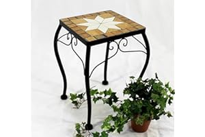 DanDiBo Blumenhocker Mosaik Eckig 38 cm Blumenständer 12015 Beistelltisch Pflanzenständer Mosaiktisch Klein