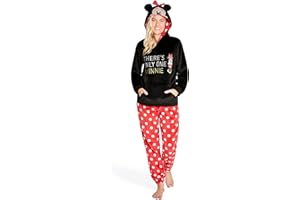 Disney Pigiama Donna Invernale Pile Stitch Minnie Minou Simba Winnie The Pooh