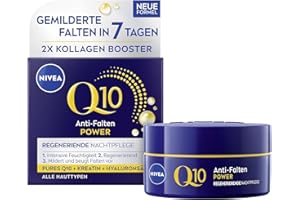 ‎NIVEA NIVEA Q10 Anti-Falten POWER Regenerierende Nachtpflege (50 ml), straffende Gesichtspflege für alle Hauttypen, Nachtcreme mit purem Q10, Kreatin & Hyaluronsäure