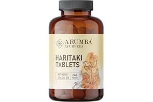 Arumba Ayurveda Haritaki Tablets 240 Tablets, 500 mg per Tablet, Made with Pure Haritaki Fruit Powder