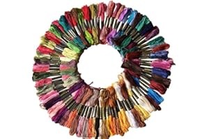 VALINK Lot de 100 écheveaux multicolores aléatoires DMC en coton pour broderie, couture, travaux manuels, tricotage, spiraea