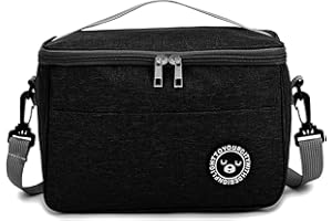 TUXUNQING Kühltasche 12L, Kühltasche klein, Kühltasche Faltbar, Kühltasche Picknicktasche, Lunchtasche, Tragbare kühltasche, Geeignet für Reisen Picknick Wandern Grillen (Schwarz/12L/29 * 19 * 22cm)