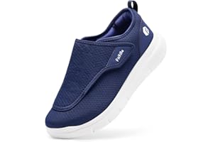 FitVille Diabetiker Schuhe Herren Extra Weit Senioren Gesundheit Hausschuhe Herren mit Klettverschluss für Geschwollen Füße