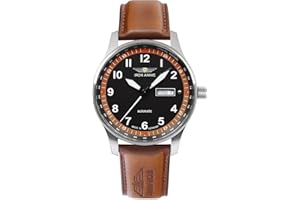 Iron Annie F13 Tempelhof automatyczny ze skórzaną bransoletką, brązowy/srebrny, Klasyczny