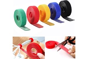 Bowiemall Ties Wire Straps 5Pcs Adjustable Cord Cable Organizer 1 Meter data strap tie cords for Home Office Desk Accessories