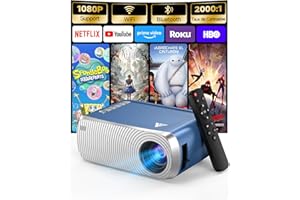 ANTMAP Mini Projecteur Video 4K 1080P Supporte, Videoprojecteur Portable avec WiFi et Bluetooth 5.4, Retroprojecteur de Cinéma D'extérieur, Projecteurs Vidéo avec Haut-Parleur pour Téléphone/HDMI/USB/Clé TV