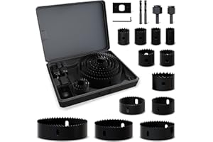 XZH 18 PCS Hole Saw Set, 19mm-102mm High Carbon Steel Hole Saws - Ideal for Soft Wood, PVC & Plastic Drilling Professional & DIY Use