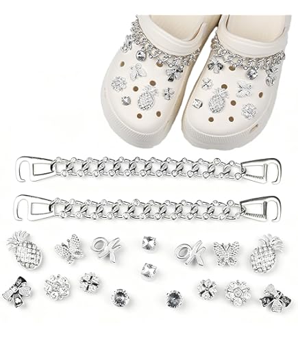 18 stuks schoenbedels, kristallen diamanten schoenaccessoires, bling schoenbedels voor klompen, Croc bedels glanzende schoendecoratie bedels voor vrouwen en meisjes verjaardag kerst feest geschenken