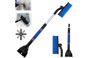 Coffee Life Plus Spazzola da Neve per Auto,Spazzola per Neve Girevole 3 in 1 Raschietto per Ghiaccio Spazzola da Neve,Raschietto per Ghiaccio con Spazzola da Neve per Parabrezza Auto (Blu)