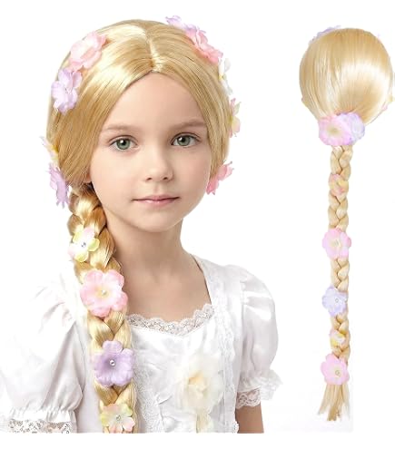 Pack De 2 Pelucas De Princesa Con Trenzas Para Niñas – Diadema Y Clips, Ideales Para Halloween, Carnaval Y Cosplay