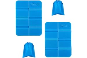 HIUOUIH Tapis de Camping Pliable 2 Pièces Coussin Exterieur Impermeable Coussins Mousse Portable Thermique pour Randonnée Jardin Plage Pique-Nique Stade, Bleu