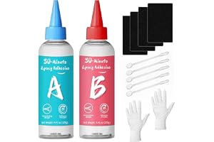 LAMXIN 250 ml 30 minuter epoxilim, klar 2K epoxiharts med tillbehör | Robust och hållbar 2 komponenter epoxiharts lim, snabb reparation, för metall, trä, glas, keramik och plast