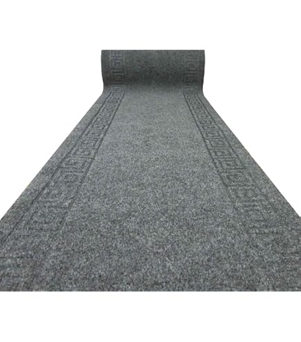 Tapis De Cuisine Antidérapant Emmevi Alexa Gris Uni 57x400 Cm - Tissu Plat Multi-Usage Pour Couloir, Salle De Bain Et Entrée - Fabriqué En Italie