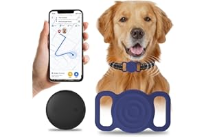 FENSHINE BEAUTY Fenshine Dog Tracker,Cat Tracker, GPS Tracker for Cats, Cat Location Tracker with Silicone Holder, No Monthly Fee, Waterproof, Compatible with Apple Airtag Find My (iOS Only),Anti-Lost Tracking Device