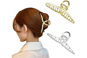 KIESWAN Haarklammer Groß Dickes Haar, Haarspangen Damen 2 Stück Gold Silber, Rutschfeste Haarklammer Metall Haarkrallen Haarstyling Haar Accessoire für Frauen Mädchen