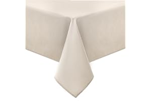 Homaxy Leinendeckeoptik Tischdecke Abwaschbar Eckig 140x240cm, Leinendecke Wasserabweisend Abwischbare Tischtuch, Lotuseffekt Schmutzabweisend Tischwäsche Tafeldecke, Beige