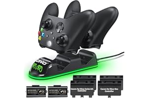 OIVO Cargador Mando para Xbox One Series X S, Xbox Mando Batería 2 x 1300mAH Recargable para Xbox One/One S Serie/One X Serie