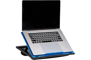 Mind Reader Anchor Collection, Adjustable, Portable 8 Position Lap Top Desk with Built-in Cushions, Blue, 11.12 D x 14. 75 W x 3 H