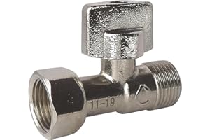 SOMATHERM FOR YOU, Robinet de WC 1/4 de tour droit nickelé brut M12/17 - Ecrou prisonnier 12/17 - Raccordement rapide, étanchéité par joints toriques, pression max 6 bars, eau froide