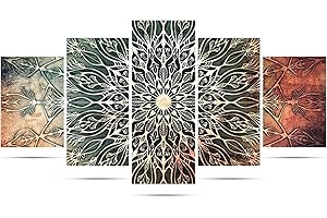 Taope Kit per Diamond Painting 5D Completo Drill, 5Pack Pittura Diamante Kit Strass, DIY Ricamo con Strass, Pittura diamante 5d fai da te per Decorare casa e pareti - Mandala