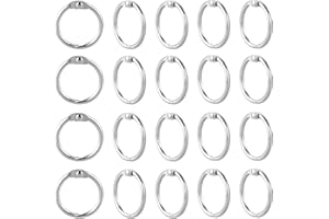 RONGWANGFU Lot de 20 anneaux de reliure de 15 mm - En métal - Pour feuilles volantes - Pour scrapbooking, album, artisanat, mémo et porte-clés - Argenté