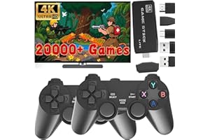 PZNETUE Upgraded Retro Games Console, Retro Game Stick 20,000+ Classic Games with Wireless Controller, Plug & Play for TV HDMI, Retro Game Console for Family and Adult (Pro)