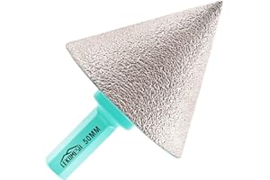 Mèches de Chanfrein Diamante 50MM - LEKOMESH Tige Hexagonale Fraise Diamantée Pour Chanfrein,Élargissement,Agrandir Trous Dans la Céramique,Porcelaine,Tuiles,Marbre,Granit
