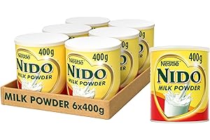 Nido Instant Full Cream Milk Powder, Substitute for Fresh Milk, for Tea & Coffee 400 g Tin (Pack of 6)