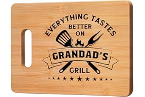 CHERIGIFT Grandad Gifts - Unique Bamboo Cutting Board Present for Grandpa/Grandfather - Grandad Birthday Gifts from Grandchildren