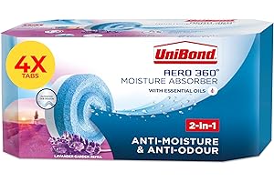 UniBond AERO 360° Moisture Absorber Neutral Refill Tab, aromatherapy, ultra-absorbent and odour-neutralising, for AERO 360° Dehumidifier, Condensation Absorbers, 4 Pack (4 x 450g)