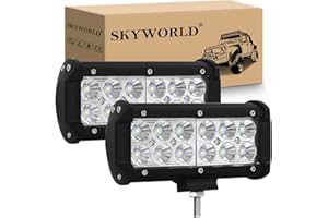 ‎SKYWORLD SKYWORLD Led Arbeitsscheinwerfer,2pcs 18 cm 36W LED Scheinwerfer Flutlicht Zusatzscheinwerfer 6000K Wasserdicht Rückfahrscheinwerfer für Auto Traktor Offroad SUV UTV ATV 12V 24V