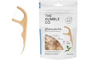 THE HUMBLE CO. The Humble Co, 2-in-1 Floss Picks, Mint, 50 Picks