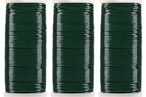 Tenn Well 90M Grün Blumendraht, 3er Bindedraht Set 0.7mm Wickeldraht Basteldraht für die Herstellung von Blumen und Pflanzen, Rosen, Basteln