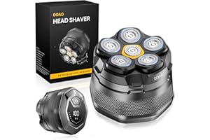 DOAO Head Shaver for Men, Detachable Magnetic Head & 180 Mins Runtime, 6D Head Shaver for Bald Men, Wet/Dry Electric Shavers, USB-C Fast Charging, LED Display, Travel Lock